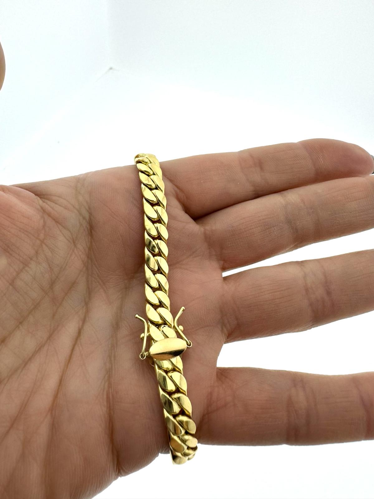 PULSERA CUBANA DE ORO DE 18 QUILATES