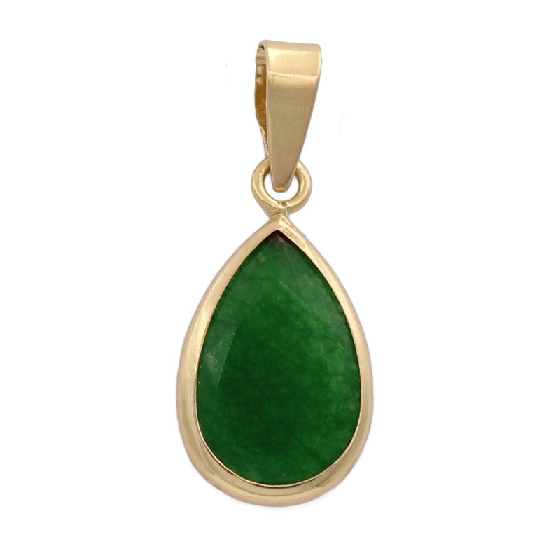 COLGANTE ORO 18KL LAGRIMA COLOR JADE REF. G555